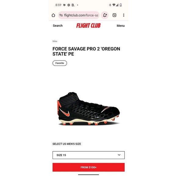 NIKE FORCE SAVAGE PRO 2 Cleats Mens 15 Black Oregan State Beavers - Picture 13 of 13